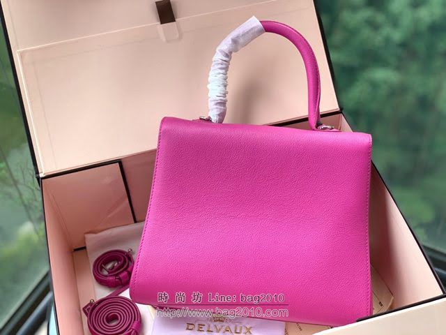 DELVAUX女包 春夏新款 Brillant系列手袋 進口牛皮 德爾沃女手提包 Dv0028 天芥紅 Delvaux單肩斜挎包  fcs1342